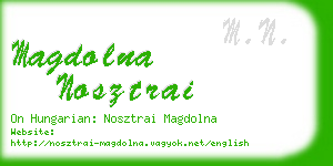 magdolna nosztrai business card